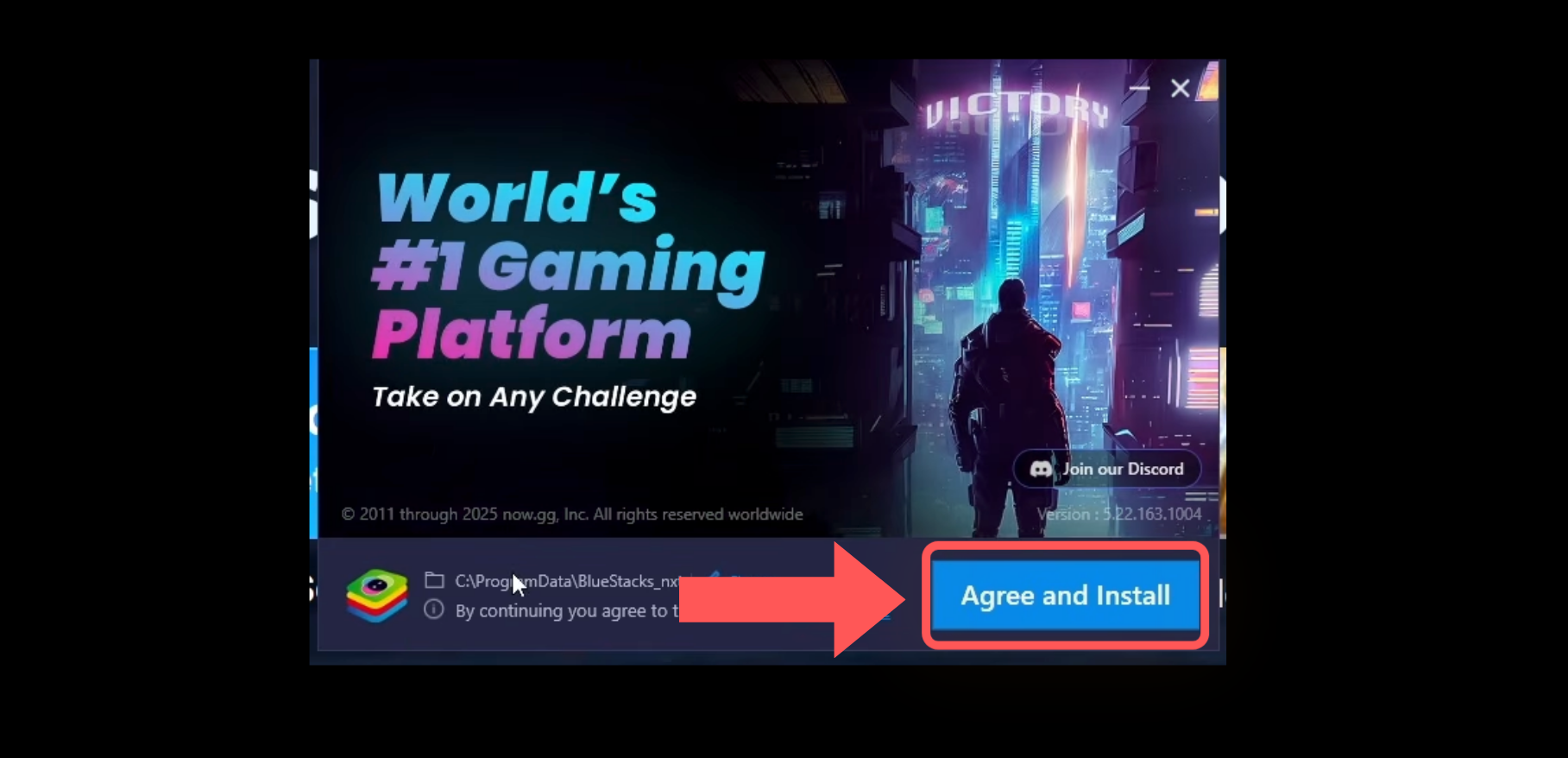BlueStacks Installer Install Button Highlighted